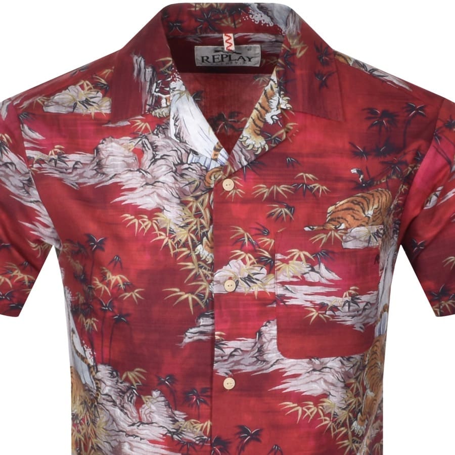 Alternative Image for ProductReplay Short Sleeved Print Shirt Red2